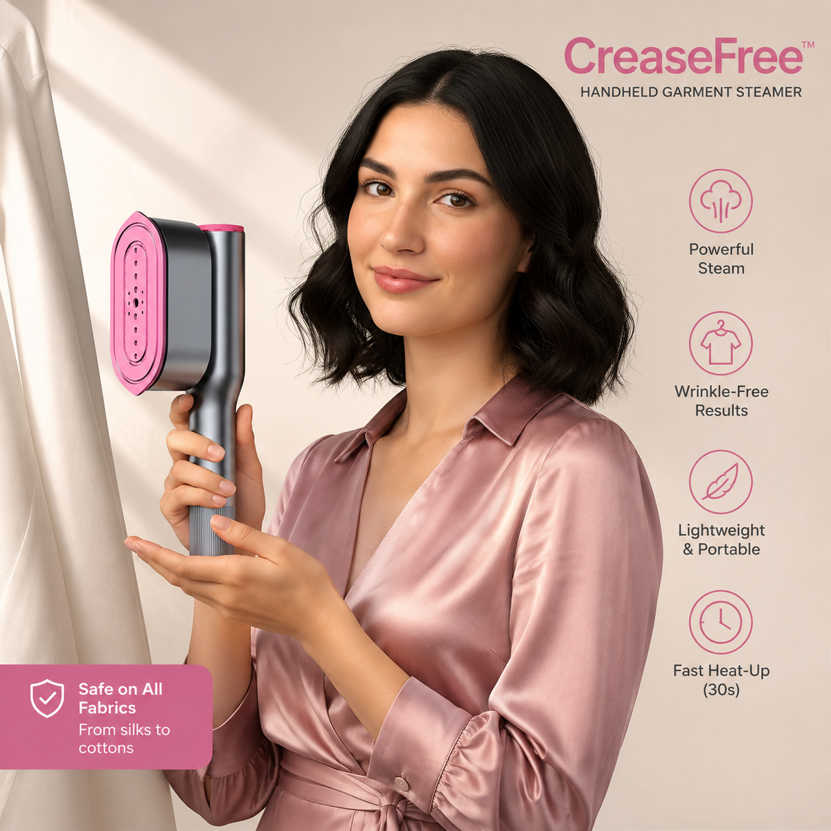 CreaseFree™ 2-in-1 Handheld Garment Steamer & Iron
